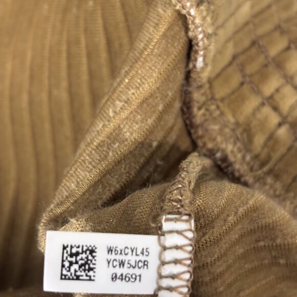 Aerie Golden Brown Corduroy Flare Pants S Long High Waisted Stretchy Comfortable - Picture 11 of 11